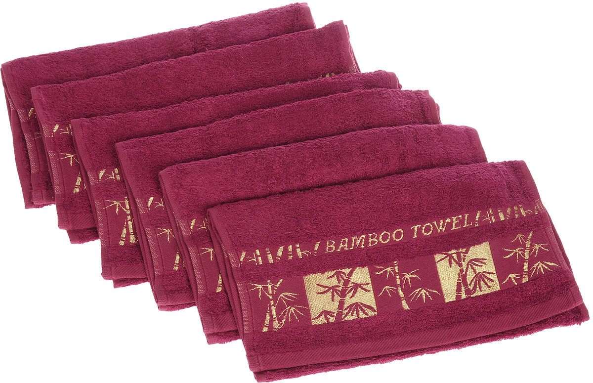 Набор полотенец Brielle Bamboo Gold, цвет: бургунди, 30 х 50 см, 6 шт1211 Набор полотенец Brielle Bamboo Gold, цвет: бургунди, 30 х 50 см, 6 шт1211Набор Brielle Bamboo Gold состоит из шести полотенец, выполненных на 70% из бамбука и на 30% из хлопка. Изделия отлично впитывают влагу, быстро сохнут, сохраняют яркость цвета и не теряют формы даже после многократных стирок. Полотенца Brielle Bamboo Gold очень практичны и неприхотливы в уходе. Такой набор послужит приятным подарком.