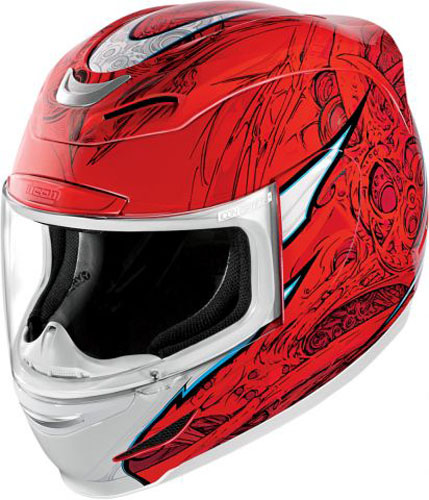 Мотошлем Icon Airmada Sportbike SB1, цвет: красный. 0101. Размер XXL0101-6076 Мотошлем Icon Airmada Sportbike SB1, цвет: красный. 0101. Размер XXL0101-6076Отличное сочетание функциональности и стиля. Этот шлем прекрасно подойдет как для городской езды, так и для спортивных заездов на треке. За основу взят литойполикарбонатный корпус. С точки зрения аэродинамики, посадки, вентиляции и комфорта – это совершенно новая модель шлема. Вентиляция так же была улучшена. Теперь у нас 7 каналов для впуска свежего воздуха, и 6 портов для выпуска. Как и в предыдущих моделях, мы имеем каналы в ротовой области, а так же два боковых порта, которые регулируются в нескольких положениях с внутренней стороны шлема. Выше имеется десятимиллиметровый двойной канал, который, как и прежде удобно контролировать – в закрытом или открытом положении. И одна из новинок находится поблизости – двойной регулировочный порт, который в дополнение ко всем предыдущим, направляет потоки свежего непосредственно на лобную часть водителя. Соответственно, горячий воздух выходит через задние порты - два сверху, два по бокам и два с нижней стороны. Еще одним нововведением является...