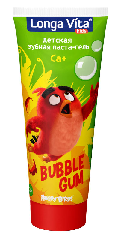 Longa Vita детская зубная паста Angry Birds Bubble Gum от 3-х лет, 75 гр131085 Longa Vita детская зубная паста Angry Birds Bubble Gum от 3-х лет, 75 гр131085- Крепкая эмаль и защита от кариеса! - Активный кальций укрепляет эмаль, а фтор надежно защищает от кариеса. - Витамины А и Е помогают противостоять бактериям и нежно ухаживают за полостью рта. Изготовлено по рецептурам компании DENTAL-Kosmetik GmbH & Co. KG, Германия.
