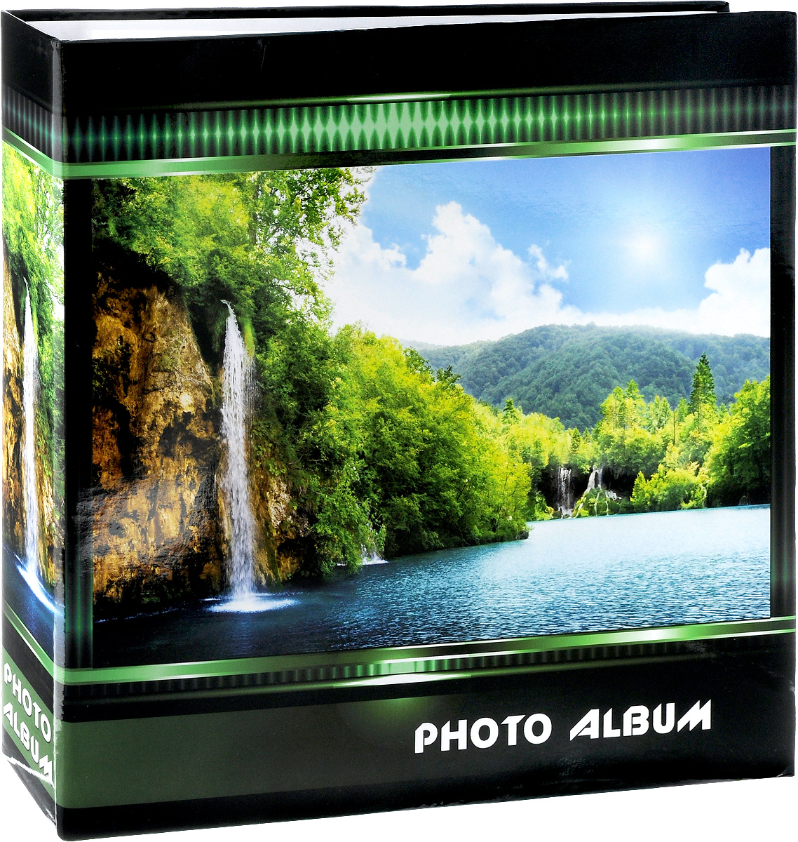 Фотоальбом Pioneer Waterfalls, 500 фотографий, цвет: зеленый, 10 x 15 см47512 AV46500 3-O Фотоальбом Pioneer Waterfalls, 500 фотографий, цвет: зеленый, 10 x 15 см47512 AV46500 3-OФотоальбом Pioneer Waterfalls позволит вам запечатлеть незабываемые моменты вашей жизни, сохранить свои истории и воспоминания на его страницах. Обложка из ламинированного картона оформлена принтом в виде водопада. Фотоальбом рассчитан на 500 фотографии форматом 10 x 15 см. Фотографии фиксируется внутри с помощью кармашек. Такой необычный фотоальбом позволит легко заполнить страницы вашей истории, и с годами ничего не забудется. На странице размещаются 5 фотографий: 3 горизонтально и 2 вертикально. Количество страниц: 100. Материал обложки: Ламинированный картон. Переплет: на кольцах. Материалы, использованные в изготовлении альбома, обеспечивают высокое качество хранения ваших фотографий, поэтому фотографии не желтеют со временем.
