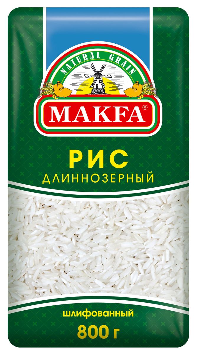 Makfa рис длиннозерный шлифованный, 800 г111-8 Makfa рис длиннозерный шлифованный, 800 г111-8
