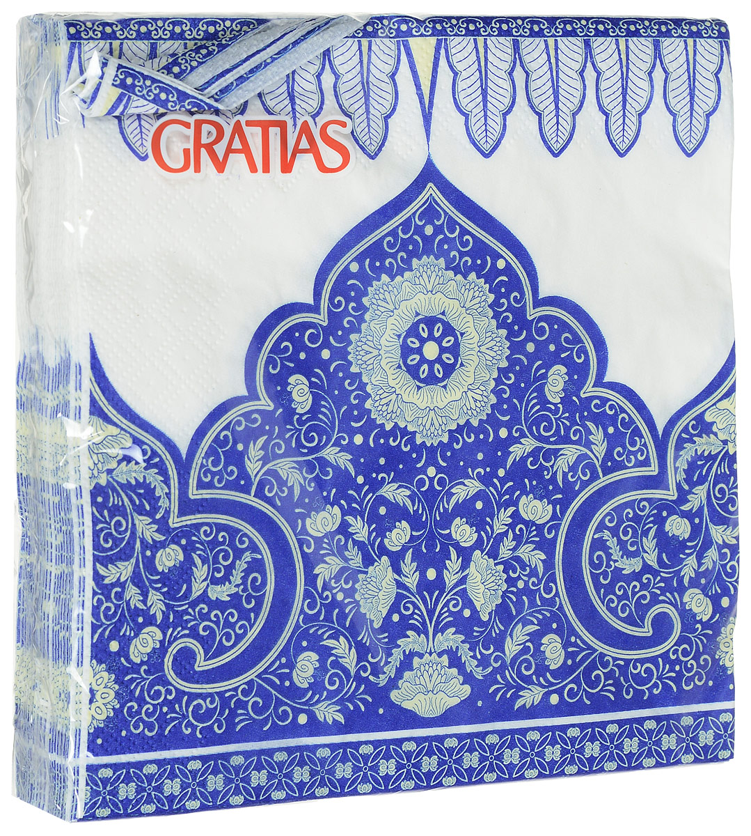 Салфетки бумажные Gratias Персия, трехслойные, 33 х 33 см, 20 шт1899 Салфетки бумажные Gratias Персия, трехслойные, 33 х 33 см, 20 шт1899Трехслойные бумажные салфетки Gratias Персия, выполненные из натуральной целлюлозы, станут отличным дополнением праздничного стола. Они отличаются необычной мягкостью и прочностью. Салфетки красиво оформят сервировку стола. Размер салфеток: 33 х 33 см.