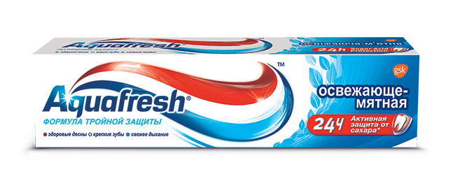 Aquafresh зубная паста 3+ Освежающе-Мятная 50 мл20013011 Aquafresh зубная паста 3+ Освежающе-Мятная 50 мл20013011Паста разработана как лечебно-профилактическое средство для борьбы с начальными стадиями таких заболеваний полости рта как кариес и пародонтоз. При регулярном применении очищает зубы от зубного камня и препятствует образованию на зубах и деснах болезнетворного налета. На зубы и ротовую полость благотворно влияют три активных компонента пасты, содержащихся в каждой из трех цветных полосок фтор, защищающий зубную эмаль от кариеса, вещества, предотвращающие образование зубного налета, а также вещества, препятствующие возникновению неприятного запаха изо рта.