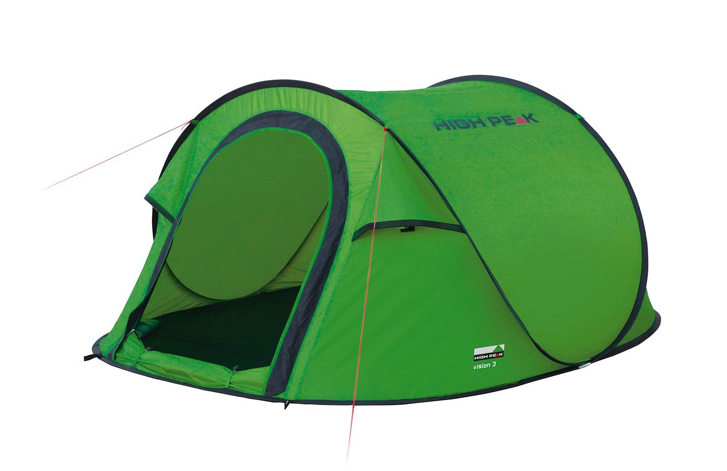 Палатка High Peak Vision 3, цвет: зеленый, 235 х 180 х 100 см. 1012310123 Палатка High Peak Vision 3, цвет: зеленый, 235 х 180 х 100 см. 1012310123Однослойная туристическая палатка с системой быстрой установки. Эта система позволяет установить палатку в считанные секунды. Каркас палатки произведен из прочного эластичного фибергласса. Палатка имеет четыре оттяжки, что достаточно для фиксации даже в ветреную погоду. Четыре вентиляционных окна позволяют хорошо проветривать палатку даже при закрытом входе. Материал тента имеет полиуретановое покрытие и водонепроницаемость не менее 1500 мм водяного столба. Это позволяет защититься от летнего дождя. Все швы проклеены термоусадочной лентой, гарантирующей, что влага не проникнет сквозь них. В палатке имеются внутренние карманы для различных мелочей. Длина 235 см, ширина 180 см и высота 100 см позволяют комфортно разместиться втроем. На входе окно с москитной сеткой. Дуги: Фиберглас 6 мм Тент: Полиэстер 190Т 2000 мм Дно: Полиэстер 3000 мм