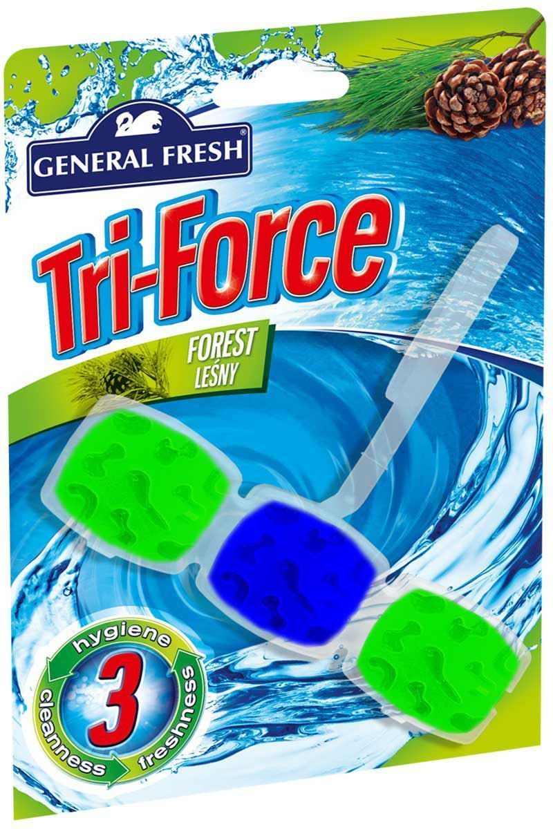 Подвеска General Fresh Тройная сила. Kostka WC Tri-Force, для очистки и ароматизации туалета, 1 шт. 517002517002 Подвеска General Fresh Тройная сила. Kostka WC Tri-Force, для очистки и ароматизации туалета, 1 шт. 517002517002высокоэффективная инновационная формула освежителя для унитазов Tri-Force обеспечивает идеальную чистоту и свежесть. Тройная сила ингредиентов создает обильную, густую пену, которая убивает микробы надолго и обеспечивает наибольший чистящий эффект.