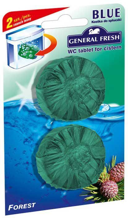 Очиститель-освежитель General Fresh WC. Blue, для смывного бачка, таблетка, 2 шт. 542200542200 Очиститель-освежитель General Fresh WC. Blue, для смывного бачка, таблетка, 2 шт. 542200542200Без особых хлопот обеспечит гигиеническую чистоту, и свежесть вашего туалета в течение длительного времени. Тройного действия. 1. Очищает поверхность унитаза, предотвращая образование известкового налета. 2. Уничтожает бактерии даже в труднодоступных местах. 3. Создает обильную пену и стойкий свежий аромат при каждом сливе воды