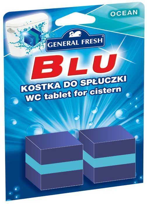 Очиститель-освежитель General Fresh WC. Blu, для смывного бачка, квадрат, 2 х 50 г. 545000545000 Очиститель-освежитель General Fresh WC. Blu, для смывного бачка, квадрат, 2 х 50 г. 545000545000Без особых хлопот обеспечит гигиеническую чистоту, и свежесть вашего туалета в течение длительного времени. Тройного действия. 1. Очищает поверхность унитаза, предотвращая образование известкового налета. 2. Уничтожает бактерии даже в труднодоступных местах. 3. Создает обильную пену и стойкий свежий аромат при каждом сливе воды.