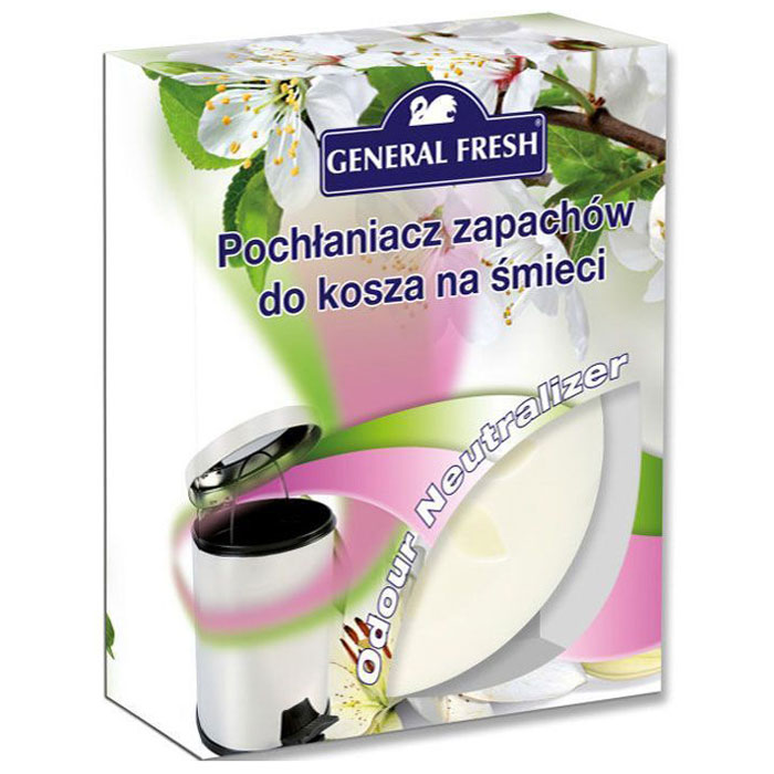 Поглотитель запахов General Fresh, для мусорных ведер, 1 шт. 587111587111 Поглотитель запахов General Fresh, для мусорных ведер, 1 шт. 587111587111Тщательно подобранная ароматическая композиция, основанная на запатентованной формуле, поможет эффективно побороть неприятные запахи из мусорного ведра. Поглотитель запахов для мусорных ведер, в отличие от обычных освежителей, не только маскирует тяжелый запах, но и устраняет его у самого источника, блокируя распространение по другим помещениям в доме. Наслаждайтесь приятным ароматом надолго.