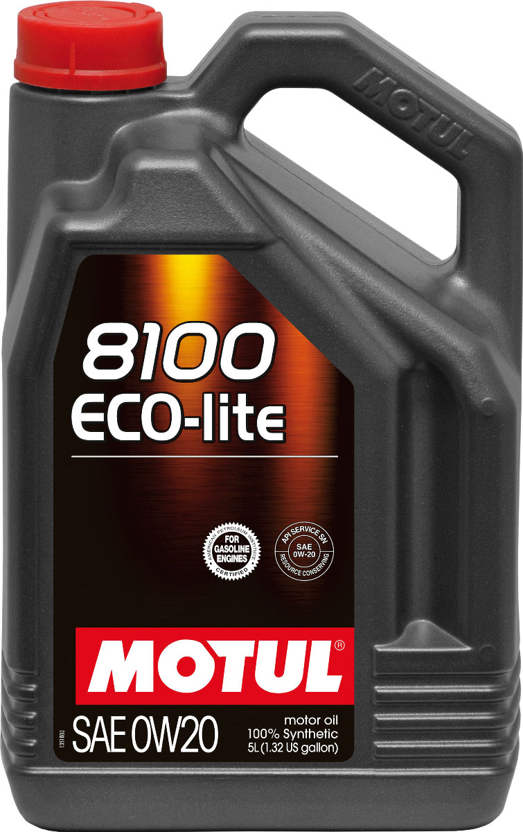 Масло моторное Motul 8100 Eco-Lite, синтетическое, 0W-20, 5 л104983 Масло моторное Motul 8100 Eco-Lite, синтетическое, 0W-20, 5 л104983100% синтетическое энергосберегающее моторное масло для современных бензиновых двигателей Honda, Mazda, Subaru и Toyota, а так же других азиатских производителей, требующих масло класса вязкости 20. API Стандарты: API SERVICES SN; ILSAC GF-6