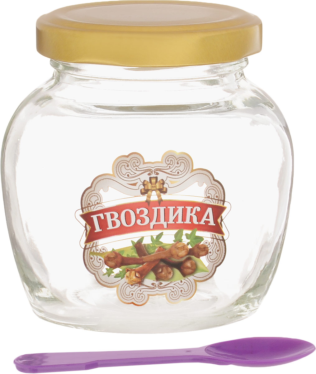 Банка для хранения Квестор Гвоздика, с крышкой и ложкой, 260 мл626-059 Банка для хранения Квестор Гвоздика, с крышкой и ложкой, 260 мл626-059Банка Квестор Гвоздика выполнена из бесцветного стекла и предназначена для хранения пищевых продуктов. Оснащена металлической завинчивающей крышкой. Банку удобно использовать и легко мыть. Прозрачный корпус оставляет видимым содержание, и вы без труда найдете нужный продукт. Такая банка послужит незаменимым предметом бытового назначения для ваших любимых, родных и близких. В комплект входит небольшая ложечка. Диаметр по верхнему краю: 5 см. Высота банки (с учетом крышки): 8,5 см. Длина ложечки: 7,7 см. Уважаемые клиенты! Обращаем ваше внимание на допустимые незначительные изменения в дизайне товара, некоторые детали могут отличаться по цвету от товара, изображенного на фотографии.