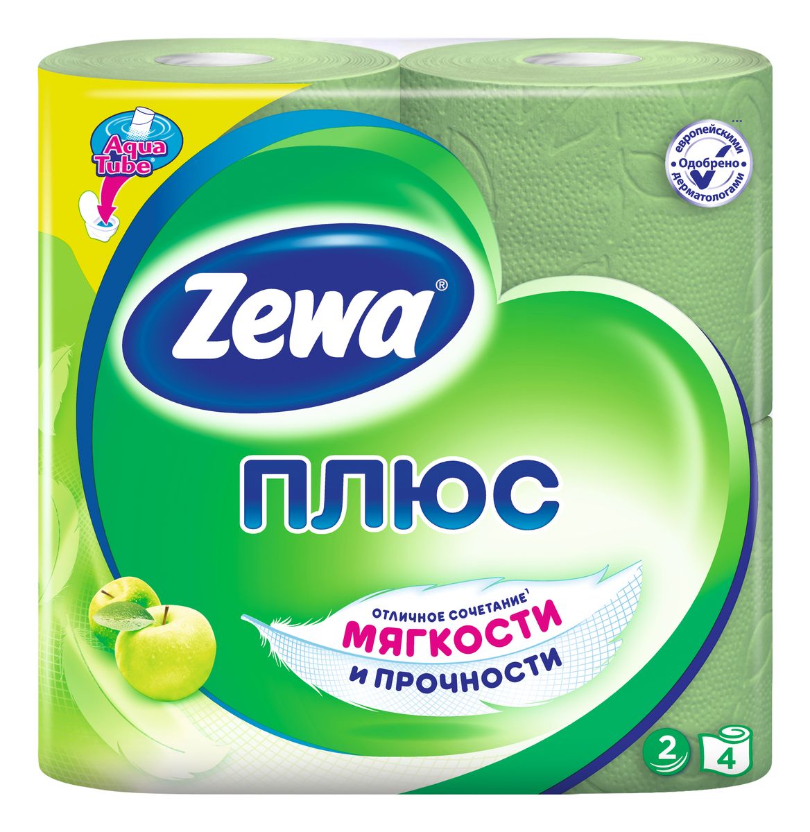 Туалетная бумага Zewa Плюс Яблоко, 2 слоя, 4 рулона25051 7_желтый Туалетная бумага Zewa Плюс Яблоко, 2 слоя, 4 рулона25051 7_желтыйТуалетная бумага Zewa Плюс - это отличное сочетание мягкости и прочности. Она одобренадерматологами и прекрасно подойдет всем членам вашей семьи – и тем, кому нужна мягкая бумага, и тем, кому важна прочность.Позаботьтесьо себе и своих близких вместе с Zewa.Сенсация! Со смываемой втулкой Aqua Tube!Зеленая 2-х слойная туалетная бумага с ароматом яблока4 рулона в упаковкеСостав: вторичное сырьеПроизводство: Россия