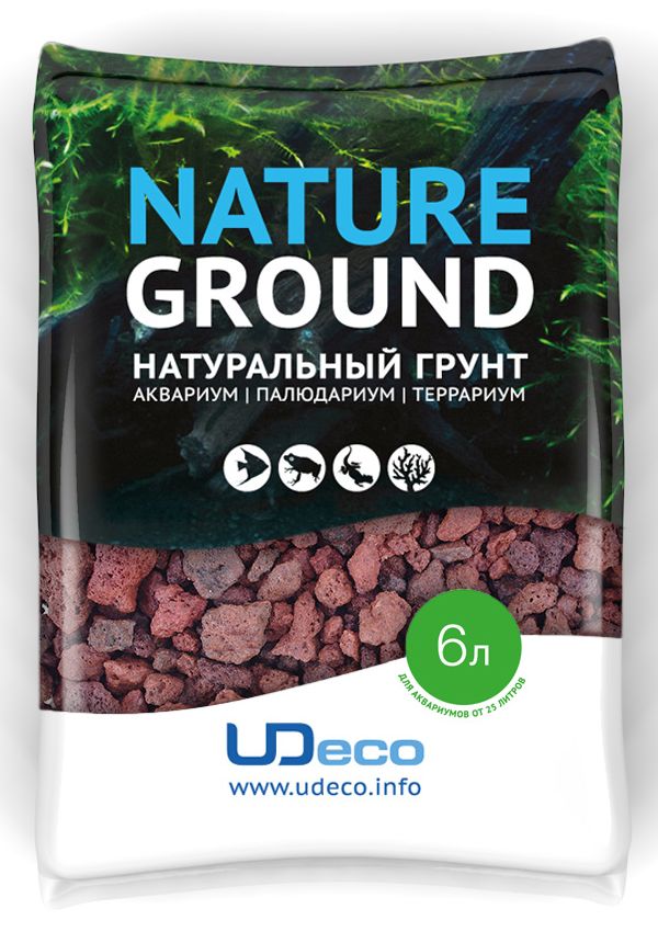 Грунт для аквариума UDeco Лавовая крошка, натуральный, 5-20 мм, 6 л0120710 Грунт для аквариума UDeco Лавовая крошка, натуральный, 5-20 мм, 6 л0120710Натуральный грунт UDeco Лавовая крошка предназначен специально для оформления аквариумов, палюдариумов и террариумов. Изделие готово к применению.Грунт UDeco порадует начинающих любителей природы и самых придирчивых дизайнеров, стремящихся к созданию нового, оригинального. Такая декорация придутся по вкусу и обитателям аквариумов и террариумов, которые ещё больше приблизятся к природной среде обитания.Необходимое количество грунта рассчитывается по формуле:длина аквариума х ширина аквариума х толщина слоя грунта. Предназначен для аквариумов от 25 литров. Фракция: 5-20 мм.Объем: 6 л.