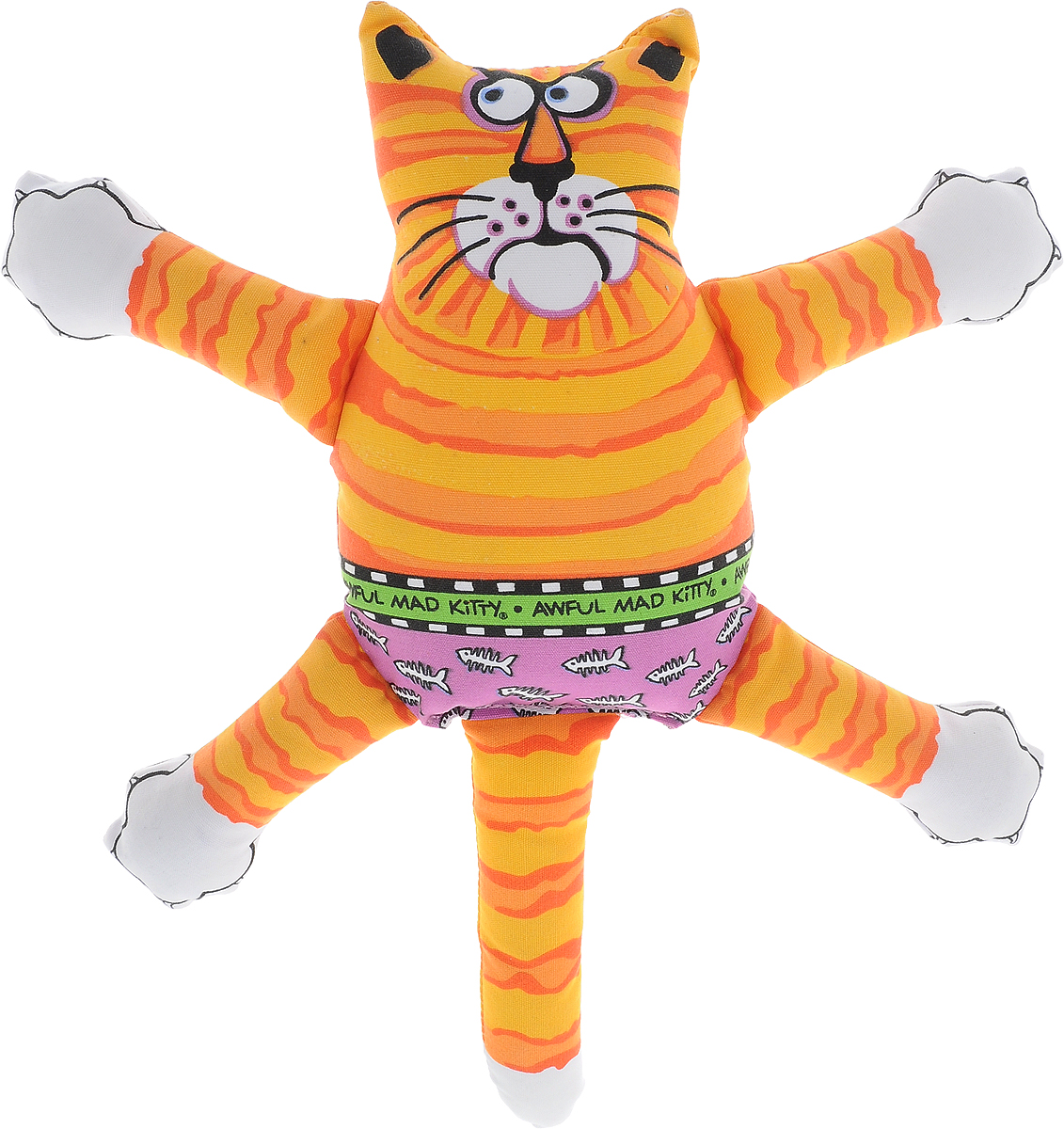 Игрушка для собак Fat Cat Кот-забияка, цвет: оранжевый. 194370120710 Игрушка для собак Fat Cat Кот-забияка, цвет: оранжевый. 194370120710Игрушка Fat Cat Кот-забияка - это мечта каждой собаки, которая хочет потрепать кота и получить от этого удовольствие. Кот, в свою очередь, это не просто яркая игрушка с нахальной мордой, это забияка, который подразнит вашего любимца и даст сдачи во время игры, при тряске он машет лапами и шлепает ими собаку по голове. Внутри игрушки пищалка, срабатывающая при нажатии.Забавное времяпрепровождение вашему другу просто обеспечено!