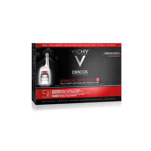 VICHY Aminexil Intensive 5 21 АМПУЛА муж: средство против выпадения волос4605845001470 VICHY Aminexil Intensive 5 21 АМПУЛА муж: средство против выпадения волос4605845001470Выпадение волос может быть связано с самыми разнообразными факторами: стрессом, экологией, диетой, сезонным ослаблением организма. Эксперты Лабораторий VICHY предложили воздействовать не только на корень волоса, но и на кожу головы, которая может ослабляться под влиянием негативных внешних и внутренних факторов. Аминексил Intensive 5 - первое комплексное средство, которое действует на всех уровнях: на корни волос, кожу головы и волокно волоса, помогая эффективно бороться с выпадением волос.Эффективность:91% меньше выпадение волос после душа.89% меньше выпадение волос в течение дня.