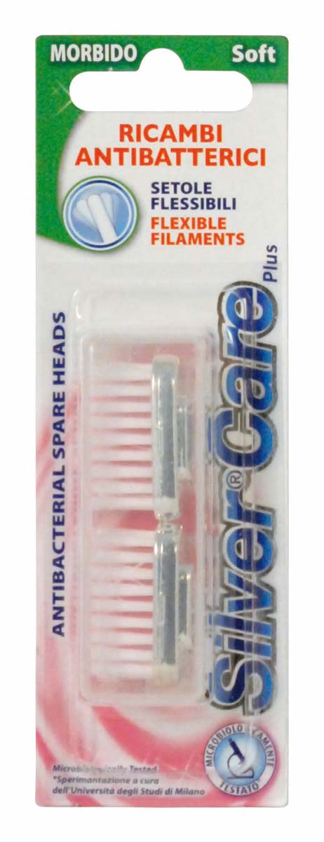 Silver Care головки сменные (в футляре 2 шт)23036 Silver Care головки сменные (в футляре 2 шт)23036Комплект сменных головок со щетиной мягкой степени жесткости благодаря присутствию микрофибры особенно эффективно борется с бактериальным налетом и мягко массирует десны. Рекомендуется при кровоточивости десен, повышенной чувствительности зубов, в том числе в период беременности.