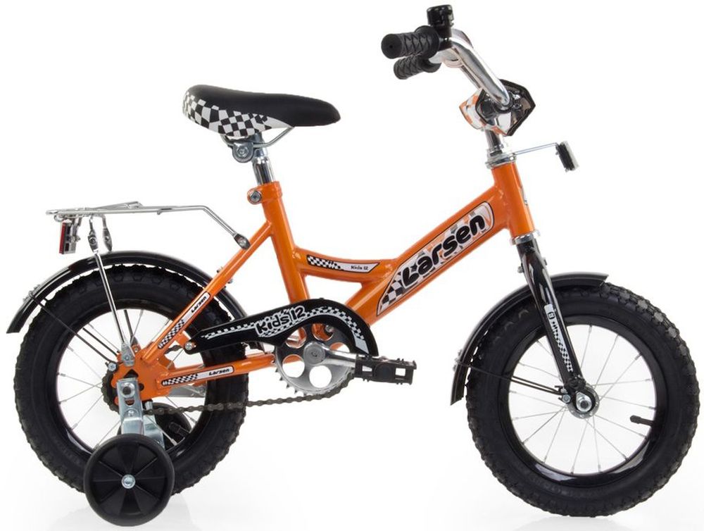 Велосипед детский Larsen Kids 12, цвет: оранжевый336206 Велосипед детский Larsen Kids 12, цвет: оранжевый336206Рама: cталь Вилка: жёсткая, сталь Количество скоростей: 1 Размер колес: 12 Резина: 12х2.125 BMX PATTERN Передний переключатель: нет Задний переключатель: нет Обода: стальные усиленные 12 Тормоза: втулочные, ножные тормоза Дополнительное оборудование: гудок, отражатели, дополнительные колёса