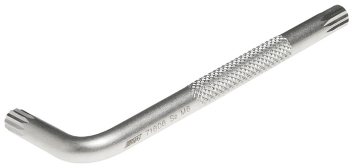 JTC Ключ Spline Г-образный M6. JTC-71606JTC-71606 JTC Ключ Spline Г-образный M6. JTC-71606JTC-71606Материал: S2 сталь. Размер: M6. Размер удлиненной части: 75 мм. Размер короткой части: 26 мм.