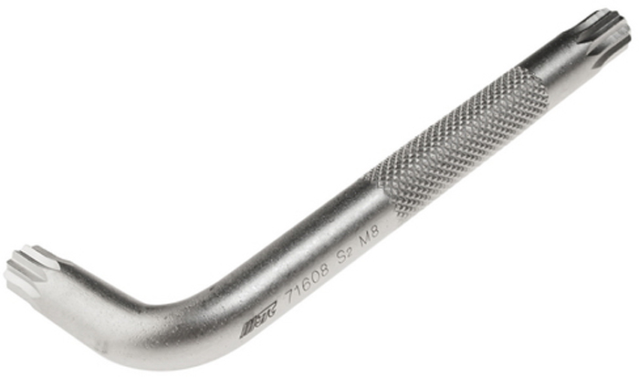 JTC Ключ Spline Г-образный M8. JTC-71608JTC-71608 JTC Ключ Spline Г-образный M8. JTC-71608JTC-71608Материал: S2 сталь. Размер: M8. Размер удлиненной части: 81 мм. Размер короткой части: 28 мм.