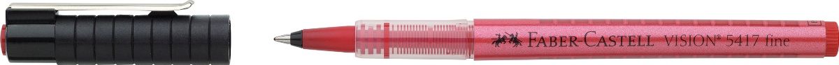 Faber-Castell Ручка-роллер Vision 5417 красная72523WD Faber-Castell Ручка-роллер Vision 5417 красная72523WDШариковая ручка-роллер Faber-Castell Vision 5417 имеет высококачественные, не выцветающие пигментные чернила, соответствующие сертификату DIN ISO 14145/2.Особенности: равномерное письмо благодаря системе плавной дозировки чернил пригоден для письма на документах окошко для проверки уровня чернил шариковый тонкий наконечник 0,4 мм3 цвета чернил