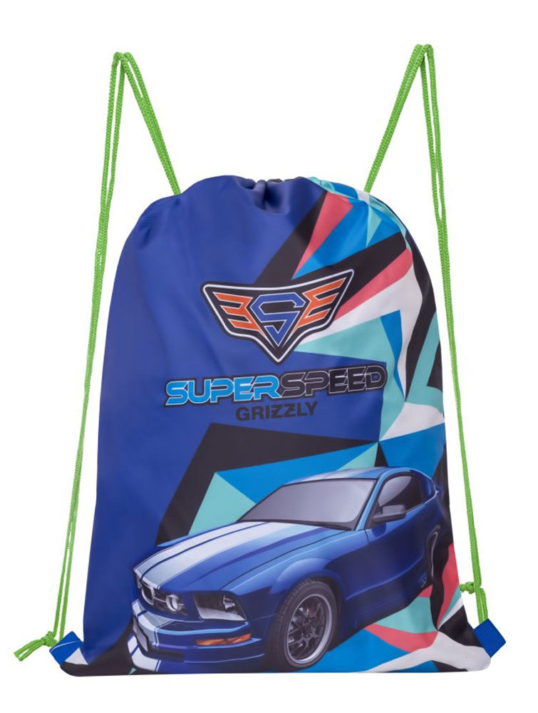 Grizzly Мешок для сменной обуви Super SpeedVS16-SB-001 Grizzly Мешок для сменной обуви Super SpeedVS16-SB-001Мешок для сменной обуви Grizzly Super Speed идеально подойдет как для хранения, так и для переноски сменной обуви и одежды.Мешок выполнен из прочного материала и содержит одно вместительное отделение, затягивающееся с помощью текстильных шнурков.Вашему ребенку обязательно пригодится такой аксессуар для школы!