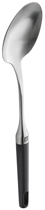 Ложка сервировочная Zwilling Twin Pure black 35,5 см 37615-000115510 Ложка сервировочная Zwilling Twin Pure black 35,5 см 37615-000115510Сервировочная ложка Twin Pure black предназначена для размешивания, зачерпывания и раскладывания небольшого количества пищи. Она изготовлена из высококачественной нержавеющей стали 18/10. Удобная рукоятка ложки, выполненная из пластика, не позволит выскользнуть ей из вашей руки. Также ложка имеет небольшое ушко, с помощью которого вы можете повесить лопатку у себя на кухне.Сервировочная ложка Twin Pure black займет достойное место среди аксессуаров на вашей кухне. Характеристики: Материал: нержавеющая сталь, пластик. Длина ложки: 35,5 см. Производитель:Германия. Изготовитель:Китай. Артикул:37615-000.Немецкая компания Zwilling J. A. Henckels была основана в 1731 году. При производстве своей продукции компания на протяжении многих лет использует инновационные технологии. В настоящее время компания Zwilling J. A. Henckels является эталоном высокого немецкого качества, долговечности и практичности, чем заслужили признание во всем мире.