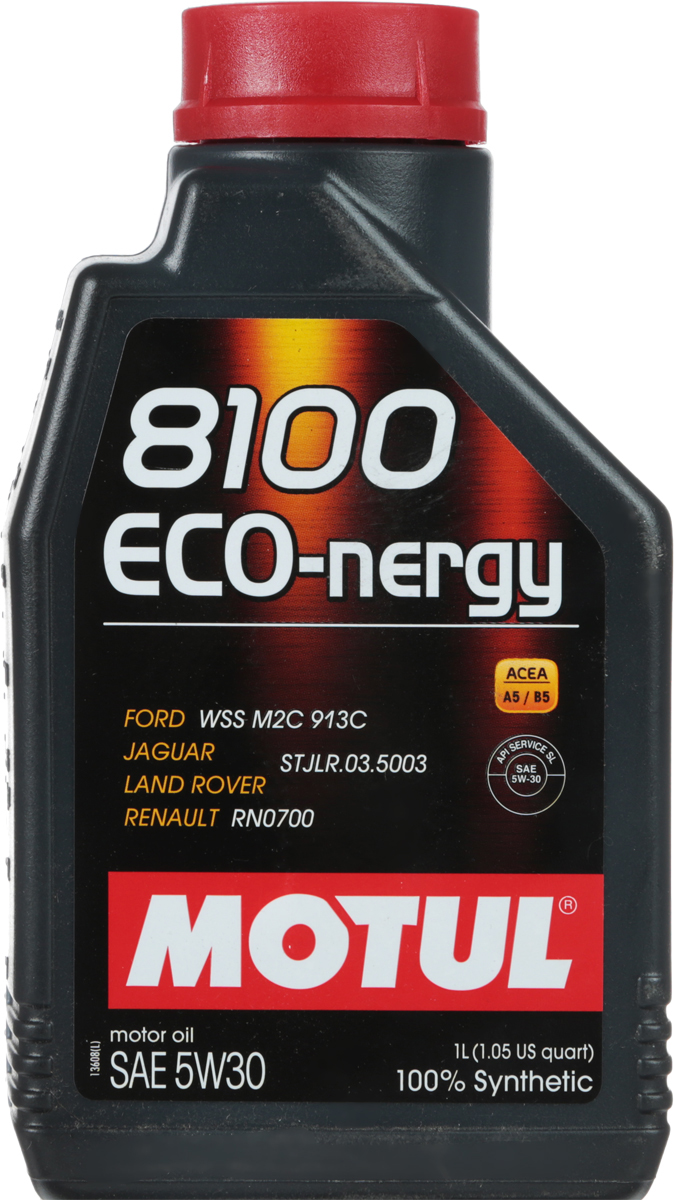 Масло моторное Motul 8100 Eco-nergy, синтетическое, 5W-30, 1 л2706 (ПО) Масло моторное Motul 8100 Eco-nergy, синтетическое, 5W-30, 1 л2706 (ПО)100% синтетическое моторное масло для бензиновых и дизельных двигателей. Энергосберегающее. Энергосберегающее 100% синтетическое моторное масло. Специально разработано для мощных современных бензиновых и дизельных двигателей автомобилей, в том числе с непосредственным впрыском, для которых предусмотрено использование масел с низкой высокотемпературной вязкостью в условиях высоких скоростей сдвига (HTHS). Предназначено для бензиновых и дизельных двигателей, созданных по новым технологиям, для которых предписаны масла Fuel Economy (ACEA A1/B1 и А5/В5). Совместимо с системами нейтрализации отработавших газов. ACEA Стандарты: ACEA A5/B5API Стандарты: API SL/CFОдобрения: FORD WSS M2C 913D; Jaguar Land Rover STJLR.03.5003; Renault RN0700