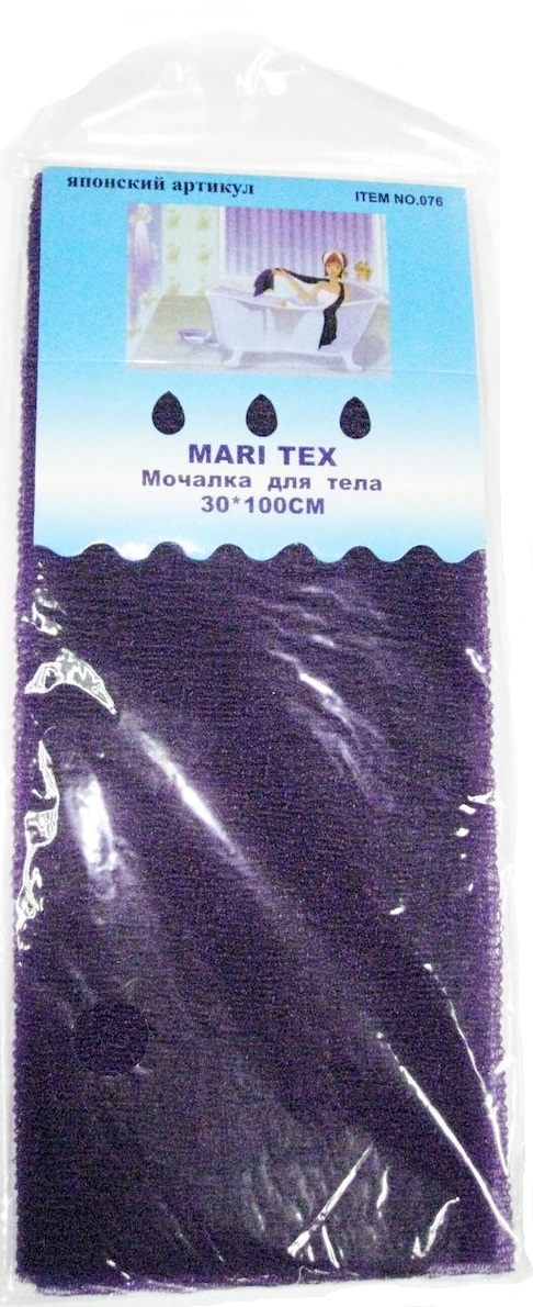 Mari Tex Мочалка японская, жесткая, цвет: фиолетовыйSW 417 Mari Tex Мочалка японская, жесткая, цвет: фиолетовыйSW 417Мочалка Mari Tex позволяет не только глубоко очистить кожу, но и осуществляет массаж. Мочалка эффективно адсорбирует загрязнения и отшелушивает ороговевшие частицы кожи, что способствует омоложению кожи и стимуляции клеточного дыхания. Кожа становится абсолютно чистой, гладкой и обновленной. При этом идеальное очищение достигается при использовании минимального количества моющего средства.Структура волокна мочалки позволяет осуществлять не только очищение, но и стимулирующий микроциркуляцию массаж кожи. Такой массаж улучшает кровообращение в подкожных тканях.Мочалка очень долговечна и быстро сохнет, благодаря чему будет удобна в поездках.Товар сертифицирован.