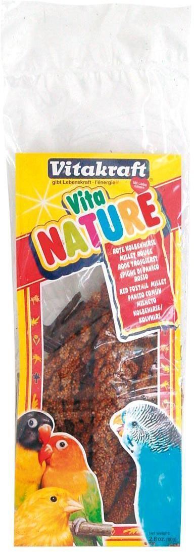 Лакомство для птиц Vitakraft Nature, просо красное, 80 г0120710 Лакомство для птиц Vitakraft Nature, просо красное, 80 г0120710Лакомство для птиц красное просо. Имеет удобный держатель, крепящийся к клетке. Прекрасное дополнение к основному корму. Состав: просо красное.