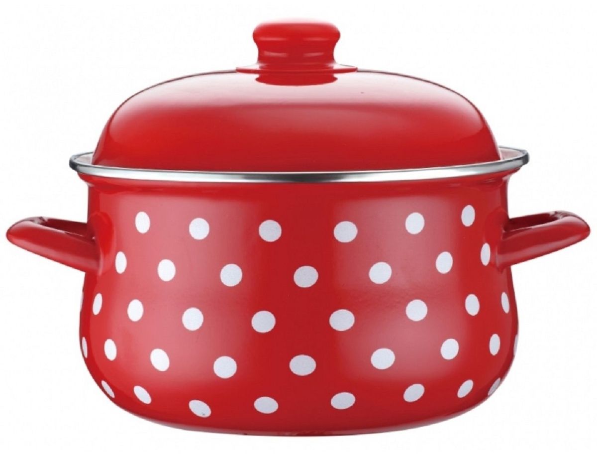 Кастрюля эмалированная Elff Decor с крышкой, 5,9 л94672 Кастрюля эмалированная Elff Decor с крышкой, 5,9 л94672Кастрюля из нержавеющей стали с эмалированным покрытием. Внешнее покрытие эмаль. Стеклянная крышка. Металлические ручки покрытые эмалью Подходит для использования на всех типах кухонных плит. Объем-5,9 л