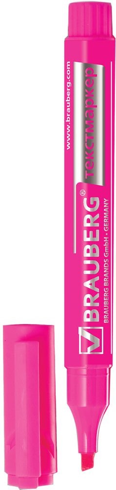 Brauberg Маркер Energy цвет розовыйSMA510-V8-ET Brauberg Маркер Energy цвет розовыйSMA510-V8-ETПредназначен для выделения текста на бумаге любого типа, включая факс-бумагу. Светоустойчивые чернила не выцветают даже на открытом солнце и не заметны при передаче текста по факсу. Скошенный наконечник. Ширина линии письма - 1-3 мм. Цвет чернил - розовый. Водостойкие чернила. Предназначен для письма на любой поверхности. Нестираемый.