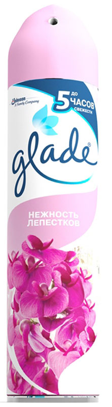 Освежитель воздуха Glade Нежность лепестков, 300 мл790009 Освежитель воздуха Glade Нежность лепестков, 300 мл790009Освежитель воздуха Glade Нежность лепестков устраняет запах и оставляет свежесть. С Glade Нежность лепестков ваш дом благоухает изысканными ароматами цветущего сада и наполняется весенним настроением.Аэрозоли Glade - это серия освежителей воздуха, ароматы которых навеянысамой природой. Они легко устраняют неприятные запахи, оставляя свойтонкий и нежный шлейф.Состав: вода, бутан/пропан/изобутан менее 15% но более 30%, н-ПАВ Товар сертифицирован.Уважаемые клиенты! Обращаем ваше внимание на возможные изменения в дизайне упаковки. Качественные характеристики товара остаются неизменными. Поставка осуществляется в зависимости от наличия на складе.