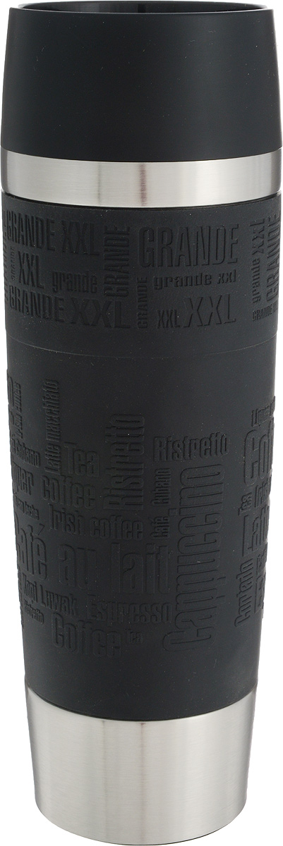 Термокружка Emsa Travel Mug Grande, цвет: черный, стальной, 500 млVT-1520(SR) Термокружка Emsa Travel Mug Grande, цвет: черный, стальной, 500 млVT-1520(SR)Термокружка Emsa Travel Mug Grande - это идеальный попутчик в дороге - не важно, по пути ли на работу, в школу или во время похода по магазинам. Вакуумная кружка на 100 % герметична. Кружка имеет двустенную вакуумную колбу из нержавеющей стали, благодаря чему температура жидкости сохраняется долгое время. Кружку удобно держать благодаря покрытию Soft Touch из силикона. Изделие открывается нажатием кнопки. Пробка разбирается и превосходно моется. Дно кружки выполнено из силикона, что препятствует скольжению.Диаметр кружки по верхнему краю: 7,5 см.Диаметр дна кружки: 6,5 см.Высота кружки: 24 см.Сохранение холодной температуры: 12 ч.Сохранение горячей температуры: 6 ч.