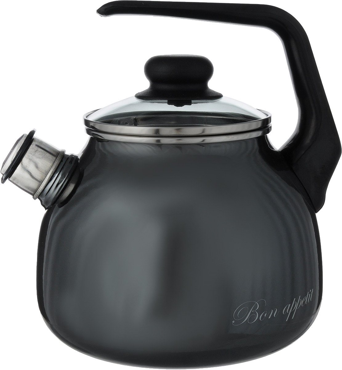 Чайник эмалированный Vitross Bon Appetit, со свистком, цвет: мокрый асфальт, 3 лVT-1520(SR) Чайник эмалированный Vitross Bon Appetit, со свистком, цвет: мокрый асфальт, 3 лVT-1520(SR)Чайник эмалированный Vitross Bon Appetit изготовлен извысококачественного стального проката состеклокерамическим покрытием. Стеклокерамика инертна и устойчива к пищевымкислотам, не вступает во взаимодействие с продуктами ине искажает их вкусовые качества. Прочный стальнойкорпус обеспечивает эффективную тепловую обработкупищевых продуктов и не деформируется в процессеэксплуатации.Чайник оснащен удобной пластиковой ручкой . Крышка чайника выполнена из стекла. Носикчайника с насадкой-свистком позволит вамконтролировать процесс подогрева или кипячения воды.Чайник пригоден для использования на газовых,электрических, стеклокерамических плитах, включаяиндукционные. Можно мыть в посудомоечной машине.Диаметр (по верхнему краю): 12,5 см.Высота чайника (с учетом ручки и крышки): 23 см.Высота чайника (без учета ручки и крышки): 15 см.
