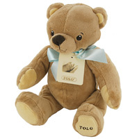 Мягкая игрушка Медвежонок Тедди с голубым бантиком