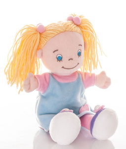 Мягкая игрушка Кукла. Девочка в голубом платье, 25 см