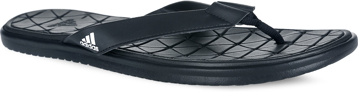 Сланцы мужские adidas Caverock Supercloud, цвет: черный. S31679. Размер 11 (44,5)S31679 Сланцы мужские adidas Caverock Supercloud, цвет: черный. S31679. Размер 11 (44,5)S31679Стильные сланцы от adidas Caverock Supercloud - отличный выбор для летнего отдыха. Ремешки модели выполнены из искусственной кожи и оформлены сбоку фирменным принтом, перемычка из текстиля. Быстросохнущая верхняя поверхность подошвы с технологией Supercloud, изготовленная из ЭВА материала, гарантирует прекрасную амортизацию и максимальный комфорт стоп. Рифление на верхней поверхности подошвы предотвращает выскальзывание ноги. Рельефное основание подошвы обеспечивает уверенное сцепление с любой поверхностью. Удобные сланцы прекрасно подойдут для похода в бассейн или на пляж.