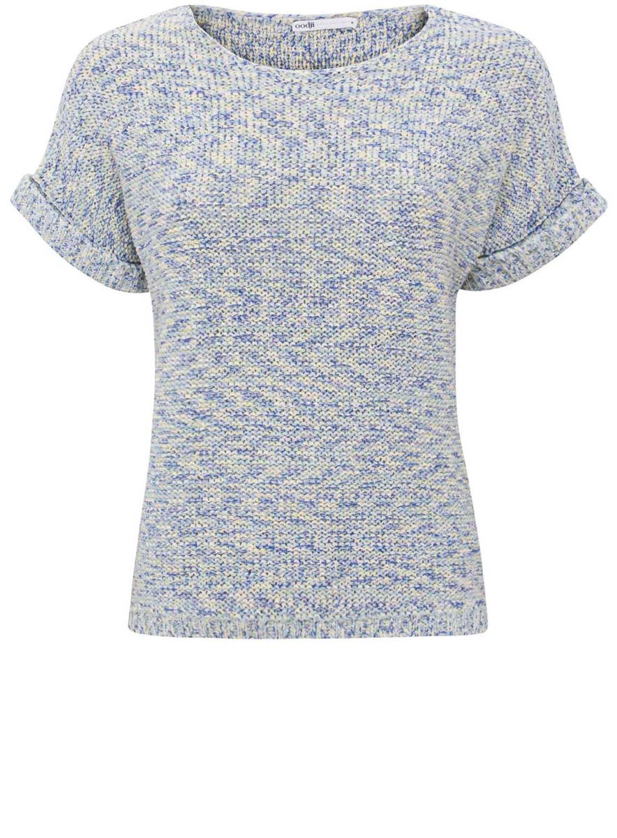 Джемпер женский oodji Collection, цвет: голубой. 73805593-2/42749/1219O. Размер S (44)73805593-2/42749/1219O Джемпер женский oodji Collection, цвет: голубой. 73805593-2/42749/1219O. Размер S (44)73805593-2/42749/1219OУютный женский джемпер с круглым вырезом горловины и короткими рукавами выполнен из хлопковой пряжи. Рукава дополнены отворотами.