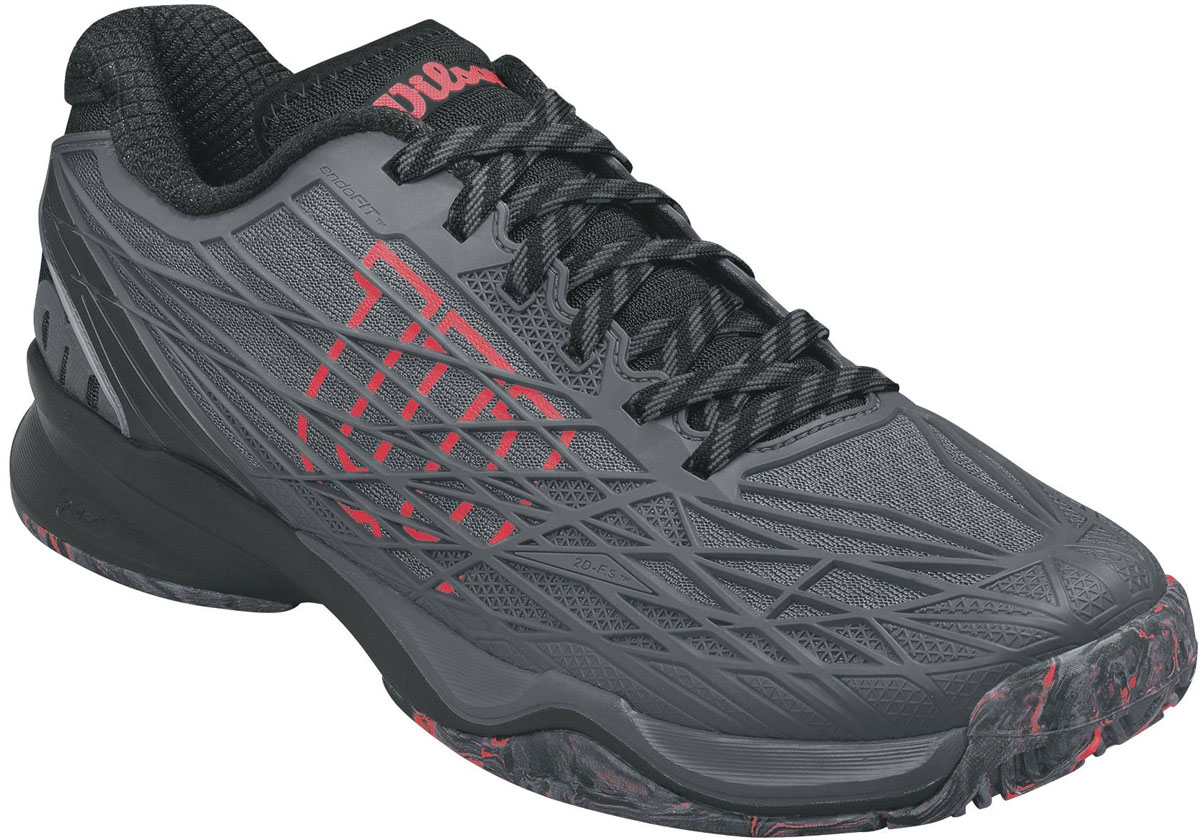 Кроссовки для тенниса мужские Wilson Kaos Mens All Court, цвет: темно-серый. WRS322900. Размер 11 (45)WRS322900 Кроссовки для тенниса мужские Wilson Kaos Mens All Court, цвет: темно-серый. WRS322900. Размер 11 (45)WRS322900Кроссовки для тенниса мужские Kaos Mens All Court от Wilson выполнены из искусственной кожи и дышащего текстиля. Модель на классической шнуровке. Подкладка изготовлена из текстиля, стелька из ЭВА-материала с текстильным покрытием. Подошва из сочетания резины, пластика и полимерного материала оснащена рифлением.