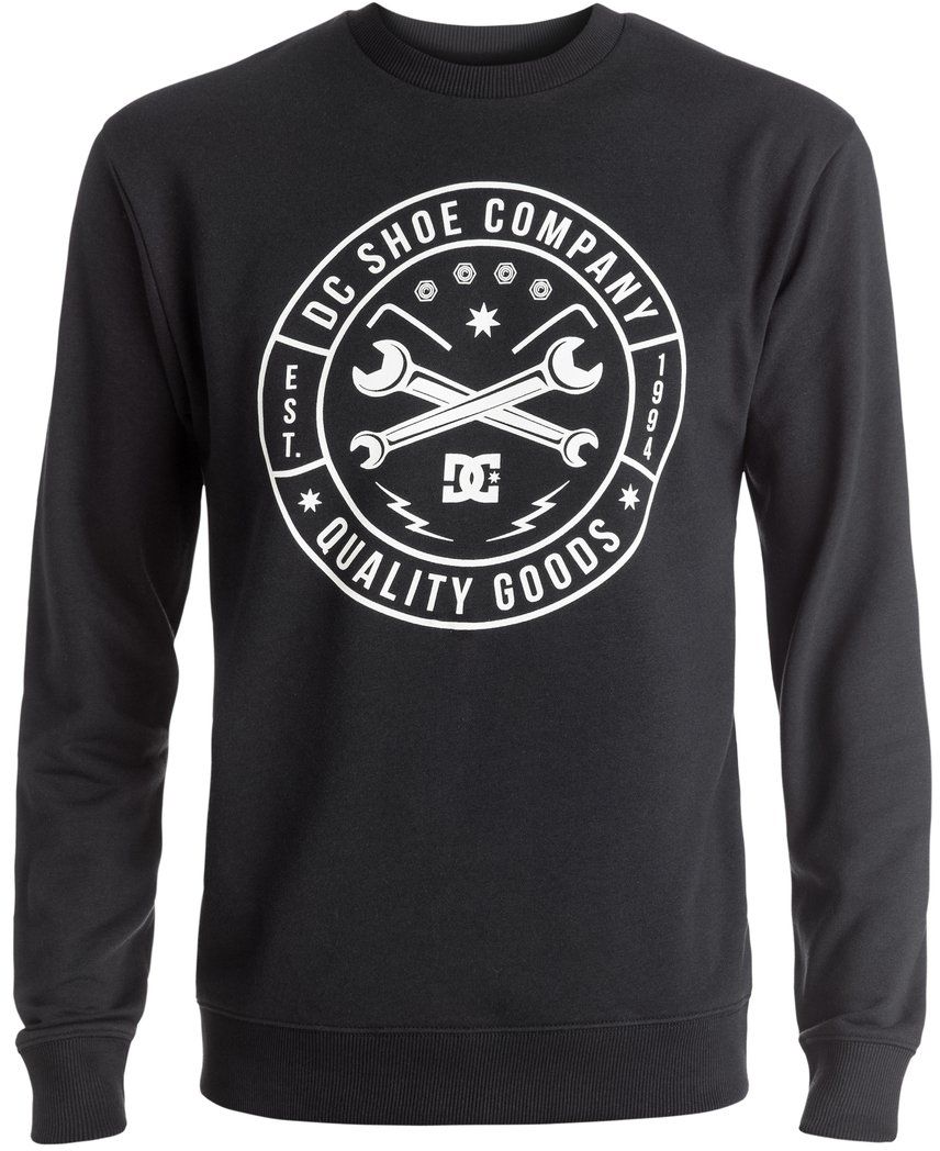 ТолстовкаEDYSF03126-KNFH ТолстовкаEDYSF03126-KNFHМужская толстовка DC Shoes выполнена из хлопка с добавлением полиэстера. Модель имеет комфортный классический крой, длинные рукава и круглый вырез горловины. Манжеты рукавов, горловина и низ толстовки дополнены эластичным материалом в рубчик. Графический принт нанесен по щадящей технологии окрашивания ткани.