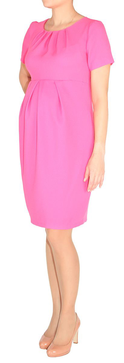 Платье для беременных Mammy Size, цвет: фуксия. 5123512175. Размер 465123512175 Платье для беременных Mammy Size, цвет: фуксия. 5123512175. Размер 465123512175Платье для беременных Mammy Size классического фасона выполнено из полиэстера. Модель приталенного кроя и выделенное складками на животике.