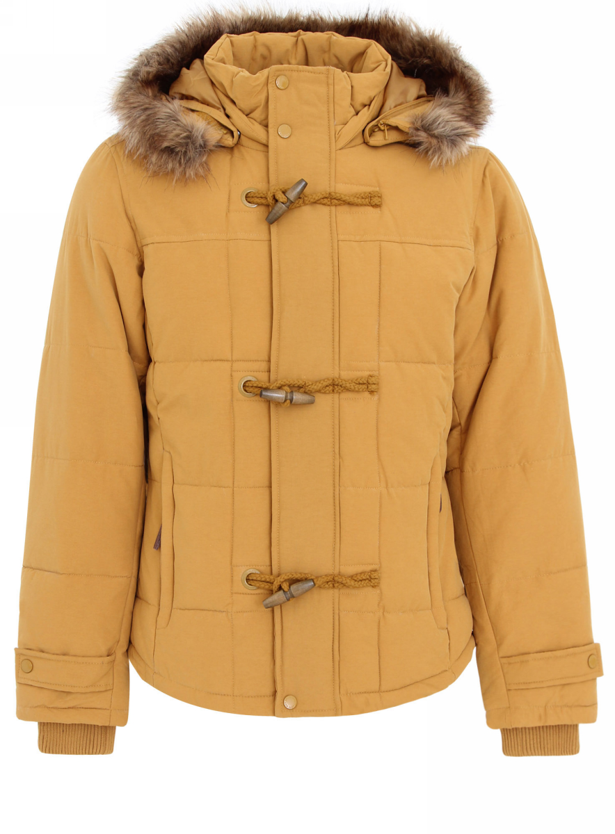 Куртка1L102025M/34874N/5700N Куртка1L102025M/34874N/5700NМужская куртка oodji Lab выполнена из высококачественного материала. В качестве подкладки и утеплителя используется полиэстер. Модель застегивается на застежку-молнию и дополнительно ветрозащитным клапаном на кнопки и пуговицы. Съемный капюшон дополнен мехом. Рукава имеют внутренние эластичные манжеты. Спереди расположено два прорезных кармана на застежках-молниях.