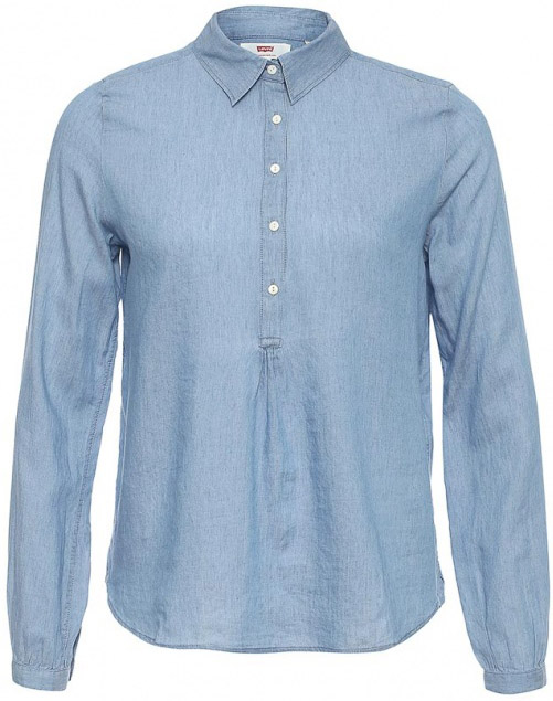 Блузка2964500010 Блузка2964500010Блузка женская Levis® изготовлена из качественной смесовой ткани. Модель с длинными рукавами и отложным воротником застегивается сверху на пуговицы. Низ изделия слегка закруглен.