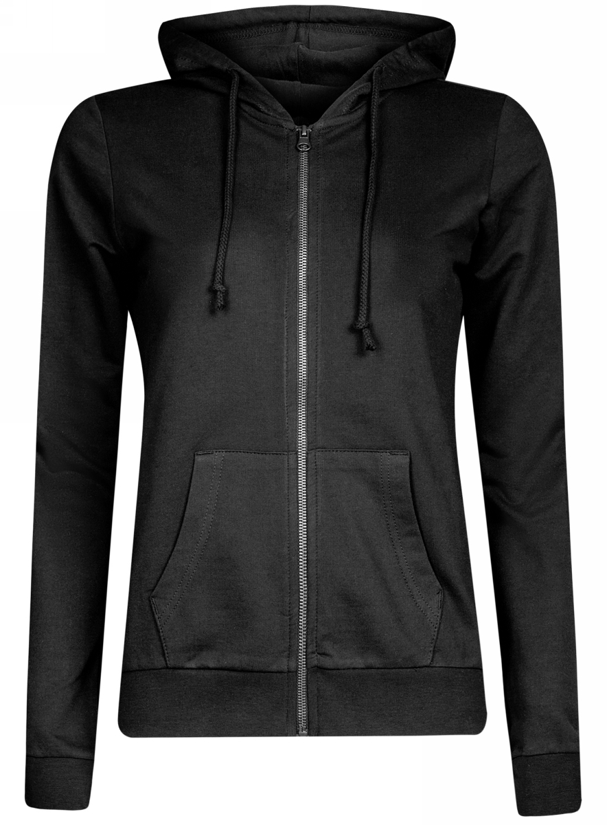 Толстовка женская oodji Ultra, цвет: черный. 16901079-2B/46934/2900N. Размер XL (50)16901079-2B/46934/2900N Толстовка женская oodji Ultra, цвет: черный. 16901079-2B/46934/2900N. Размер XL (50)16901079-2B/46934/2900NТолстовка женская oodji Ultra выполнена из натурального хлопка плотной текстуры. Модель с капюшоном на шнурках-затяжках застегивается на металлическую молнию и дополнена двумя накладными карманами-кенгуру. Манжеты рукавов и низ изделия дополнены широкой трикотажной резинкой. Мягкая ткань приятна на ощупь и комфортна в носке.