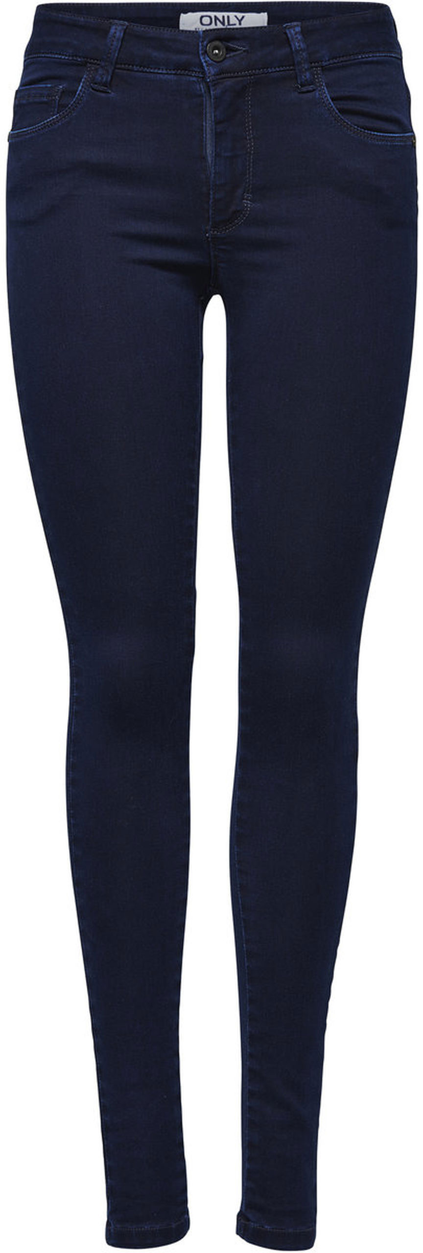 Джинсы женские Only, цвет: темно-синий. 15092651_Dark Blue Denim. Размер M-32 (46-32)15092651_Dark Blue Denim Джинсы женские Only, цвет: темно-синий. 15092651_Dark Blue Denim. Размер M-32 (46-32)15092651_Dark Blue DenimСтильные женские джинсы Only выполнены из хлопка с добавлением полиэстера и эластана. Материал мягкий и приятный на ощупь, не сковывает движения и дарит комфорт. Джинсы-скинни с заниженной посадкой застегиваются на пуговицу в поясе и ширинку на застежке-молнии. На поясе предусмотрены шлевки для ремня. Спереди модель дополнена двумя втачными карманами и одним накладным кармашком, сзади - двумя накладными карманами. Модель оформлена контрастной прострочкой.