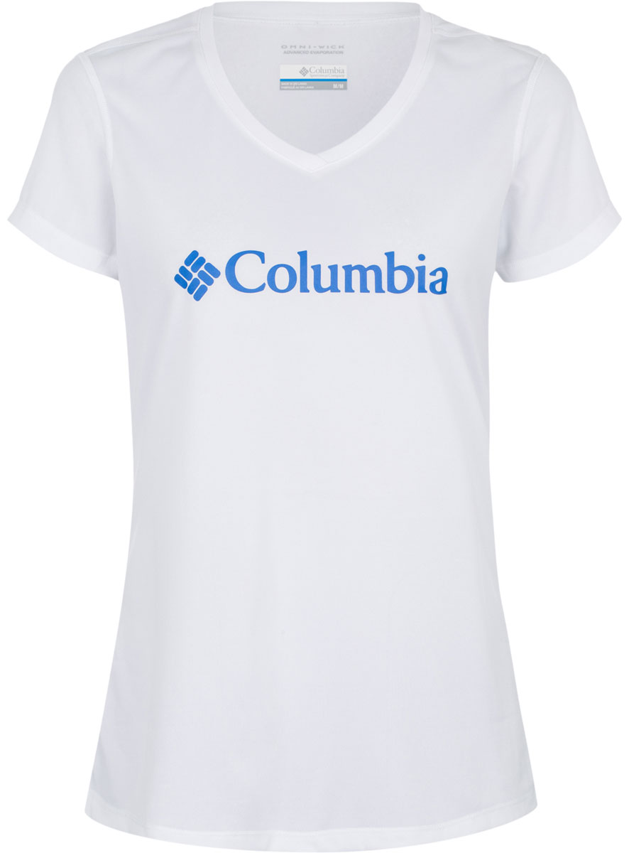 Футболка1722681-508 Футболка1722681-508Женская футболка Columbia Tech Trek Graphic SS изготовлена из высококачественного быстросохнущего полиэстера с антимикробной пропиткой. Футболка с V-образным вырезом горловины и короткими рукавами незаменима для занятий спортом. Модель оформлена фирменным логотипом.