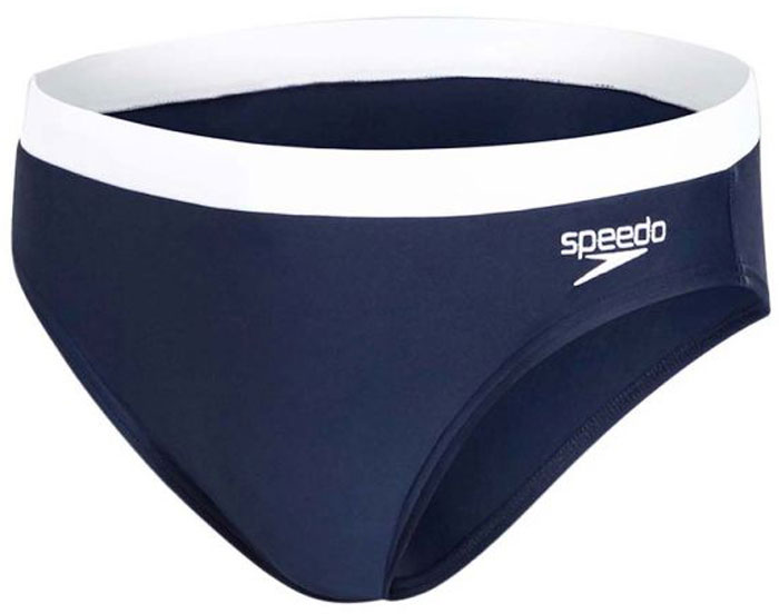 Плавки мужские Speedo Essential Logo 7cm Brief, цвет: темно-синий, белый. 8-104235332-5332. Размер 42 (52/54)8-104235332-5332 Плавки мужские Speedo Essential Logo 7cm Brief, цвет: темно-синий, белый. 8-104235332-5332. Размер 42 (52/54)8-104235332-5332Спортивные плавки Speedo Essential Logo 7cm Brief с ярким контрастным поясом и крупным лого принтом - отличное решение как для занятий в бассейне, так и для отдыха на пляже. Плавки имеют пояс на мягкой эластичной резинке и удобно садятся по фигуре, обеспечивая комфорт при любых видах активности в воде.Изделие выполнено с использованием технологии Endurance 10, благодаря чему используемый материал в 10 раз более устойчив к разрушающему воздействию хлора, чем обычные ткани с эластаном и спандексом. Высота бокового шва: 7 см.