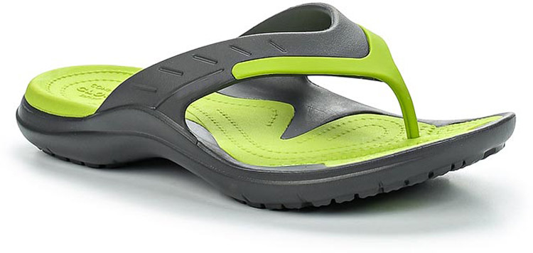Сланцы Crocs MODI Sport Flip, цвет: серый, зеленый. 202636-0A1. Размер 11 (43/44)202636-0A1 Сланцы Crocs MODI Sport Flip, цвет: серый, зеленый. 202636-0A1. Размер 11 (43/44)202636-0A1Стильные сланцы от Crocs придутся вам по душе. Рифление на верхней поверхности подошвы предотвращает выскальзывание ноги. Рельефное основание подошвы обеспечивает уверенное сцепление с любой поверхностью. Удобные сланцы прекрасно подойдут для похода в бассейн или на пляж.