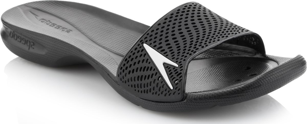 Шлепанцы женские Speedo Atami II, цвет: черный. 8-091883503-3503. Размер 3 (35,5)8-091883503-3503 Шлепанцы женские Speedo Atami II, цвет: черный. 8-091883503-3503. Размер 3 (35,5)8-091883503-3503Женские шлепанцы Atami II от Speedo отлично подойдут для пляжа или бассейна. Верх модели выполнен из термополиуретана и оформлен перфорацией, которая обеспечивает естественную вентиляцию. Эргономичная посадка, повторяющая контуры и рельеф стопы, обеспечивает непревзойденный комфорт и удобство. Дренажные отверстия в подошве обеспечивают быстрое удаление влаги и дополнительную вентиляцию. Специальный рисунок подошвы с внутренней стороны предотвращает выскальзывание ноги, с внешней стороны - гарантирует оптимальное сцепление при ходьбе. Специальное антибактериальное покрытие препятствует возникновению неприятного запаха в процессе использования.