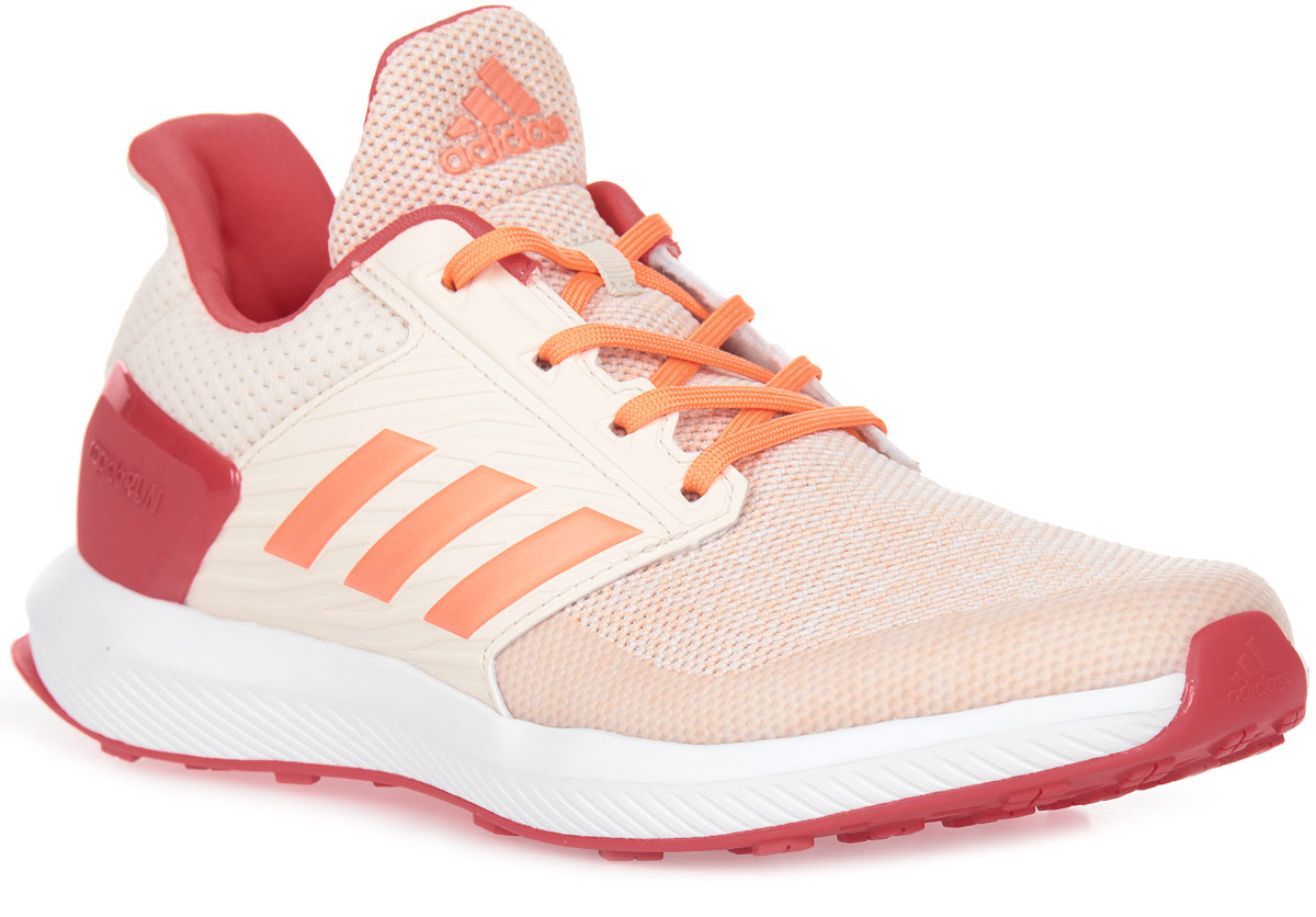 Кроссовки для девочки adidas RapidaRun K, цвет: белый, розовый, коралловый. BA9435. Размер 4,5 (36,5)BA9435 Кроссовки для девочки adidas RapidaRun K, цвет: белый, розовый, коралловый. BA9435. Размер 4,5 (36,5)BA9435Юным ножкам, которые бегают и прыгают весь день, нужна хорошая амортизация. Эти детские беговые кроссовки дополнены мягкой стелькой cloudfoam SURROUND с эффектом памяти, которая поглощает ударную нагрузку. Сетчатый верх со специальными вставками обеспечивает дополнительную поддержку в передней и средней частях стопы, а также в области пятки. Каркас задника из термополиуретана для дополнительной поддержки.Стелька cloudfoam SURROUND из пены с эффектом памяти плотно прилегает к стопе, обеспечивая безупречный комфорт.