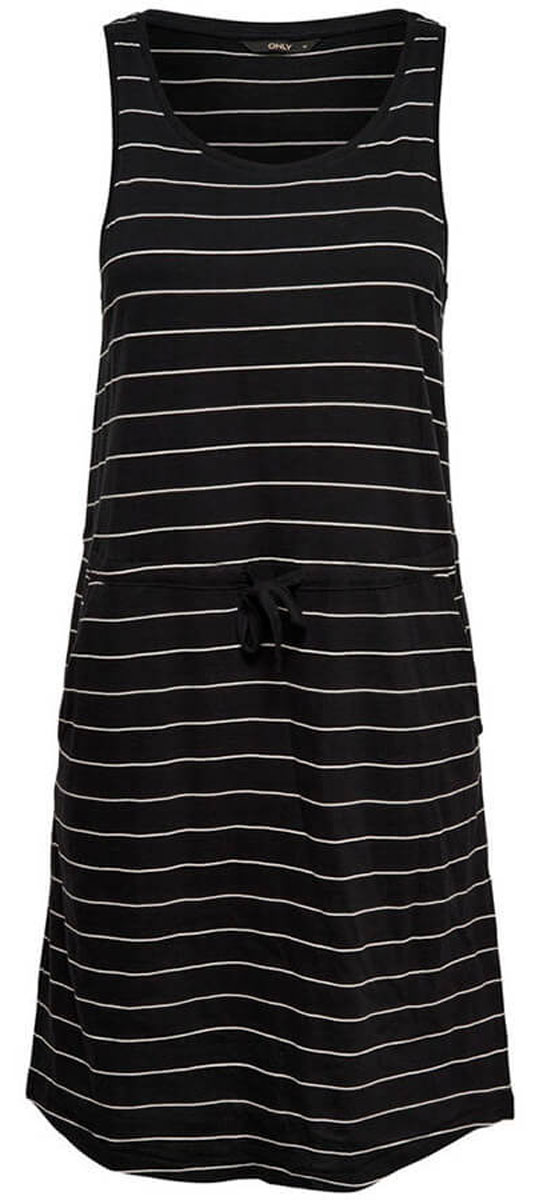 Платье женское Only, цвет: черный. 15136244_Black. Размер S (42/44)15136244_Black Платье женское Only, цвет: черный. 15136244_Black. Размер S (42/44)15136244_BlackЖенское повседневное платье Only изготовлено из мягкого трикотажа, послужит идеальным дополнением к Вашему гардеробу. Платье с кулиской на талии, дополненобоковыми карманами.